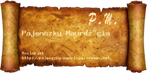 Pajenszky Maurícia névjegykártya